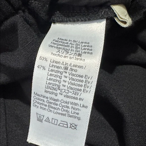 Madewell Black Breezewoven Pull-On High-Rise Straight Linen Blend Pants - Medium - Picture 10 of 11